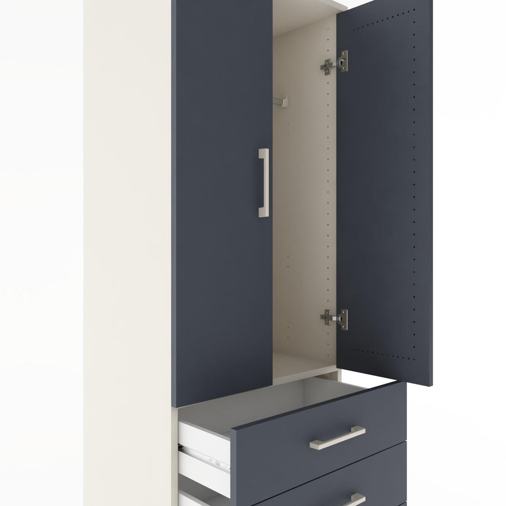 Woodntry Modular Cabinet Moonstone 60x44x170 cm with Doors and Drawers KC27-1