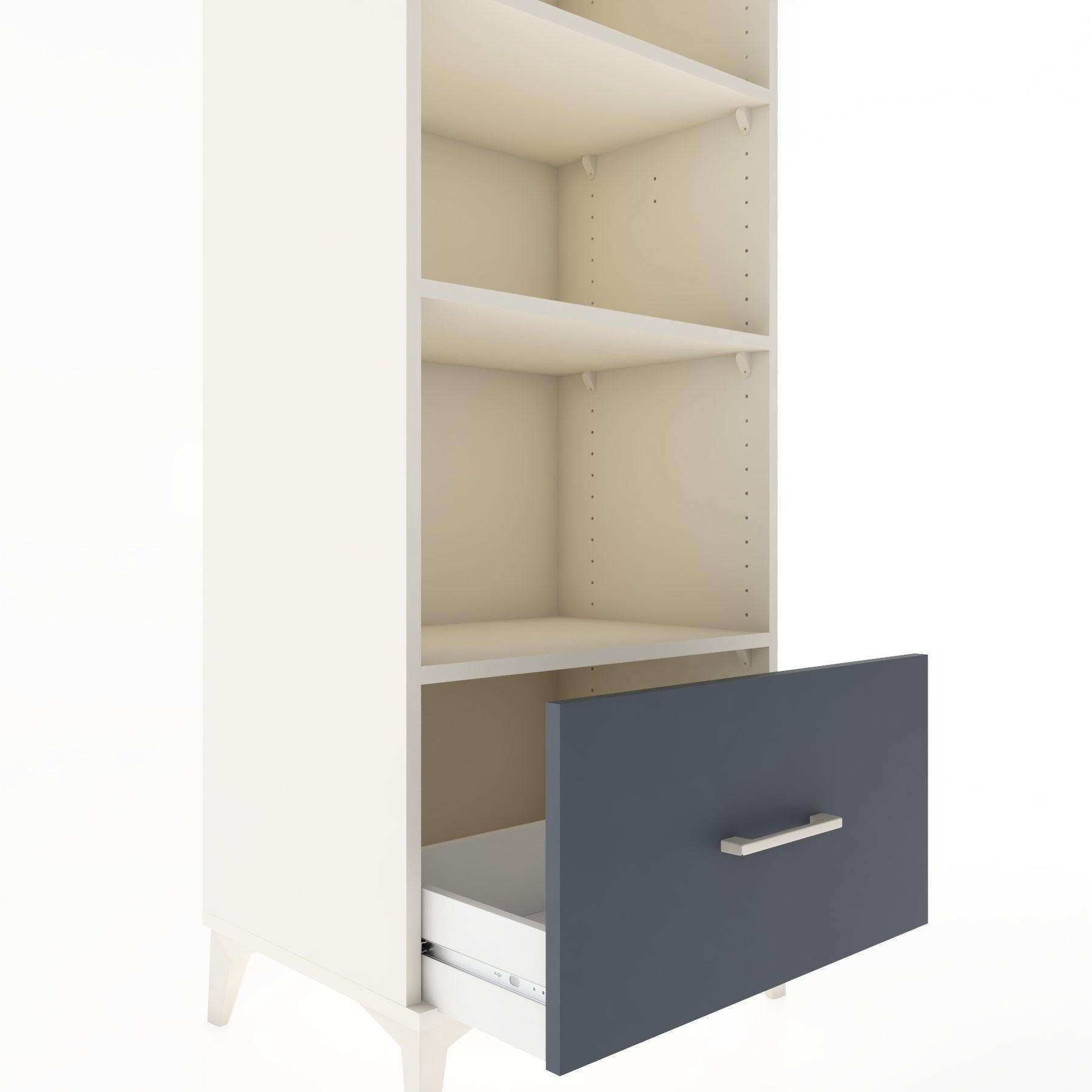 Woodntry Modular Cabinet Moonstone 60x44x170 cm with Drawers and Shelves CR44-1