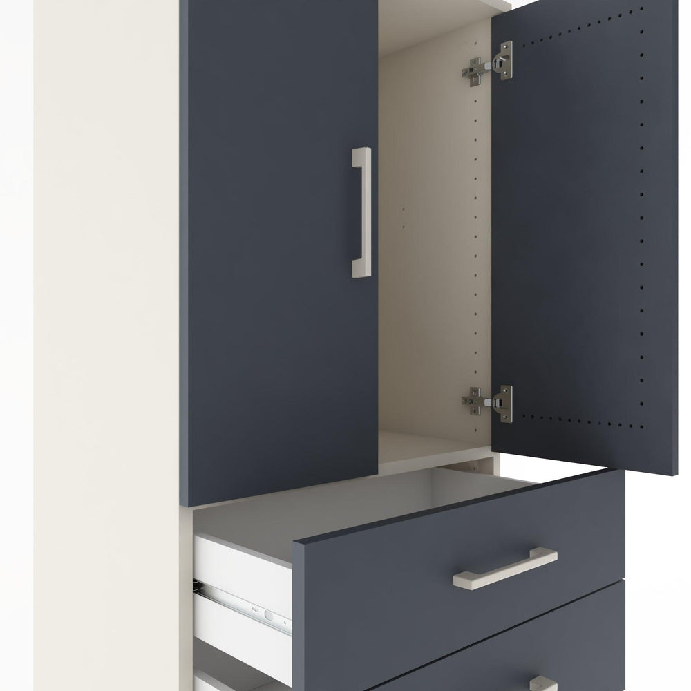 Woodntry Modular Cabinet Moonstone 60x44x170 cm with Doors and Drawers KC19-1