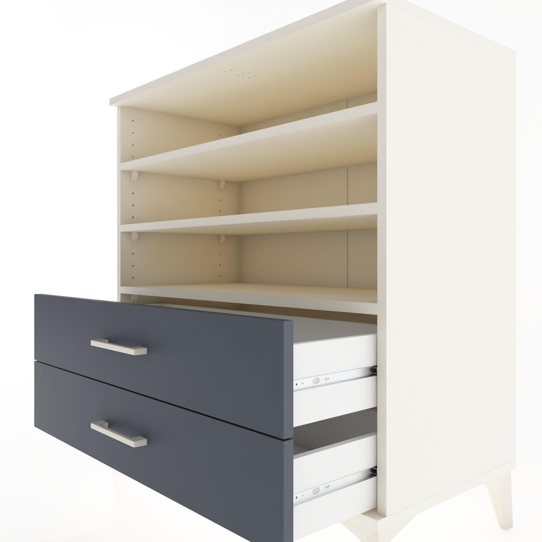 Woodntry Modüler Şifonyer Aytaşı 88x44x84 cm Çekmeceli ve Raflı CR15-1