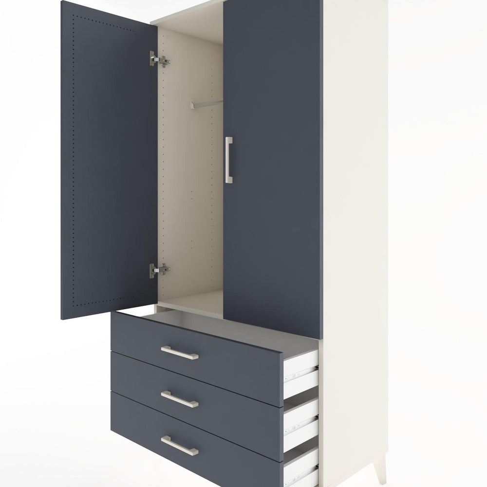 Woodntry Modular Cabinet Moonstone 88x44x170 cm with Doors and Drawers KC28-1