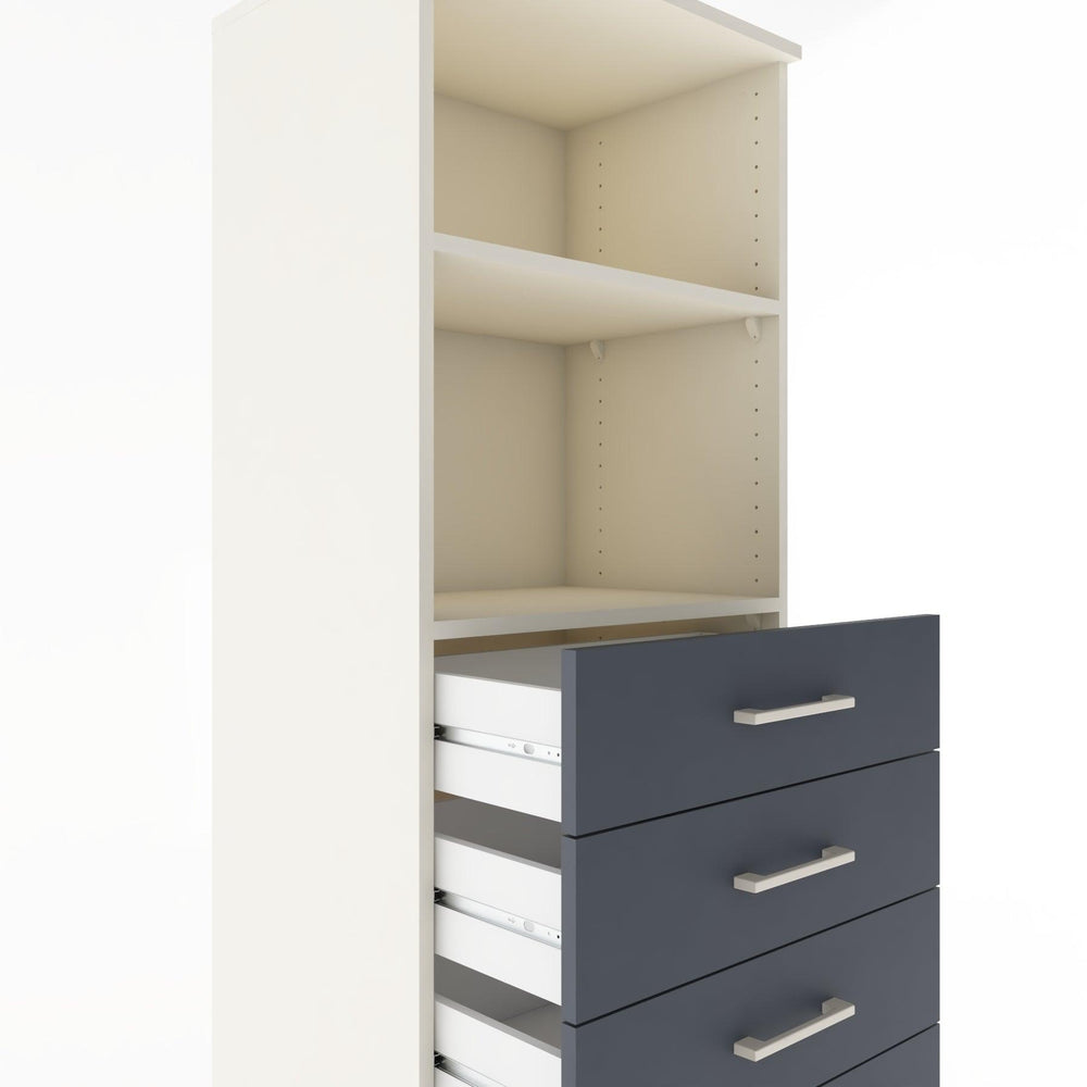 Woodntry Modular Cabinet Moonstone 60x44x170 cm with Drawers and Shelves CR40-1