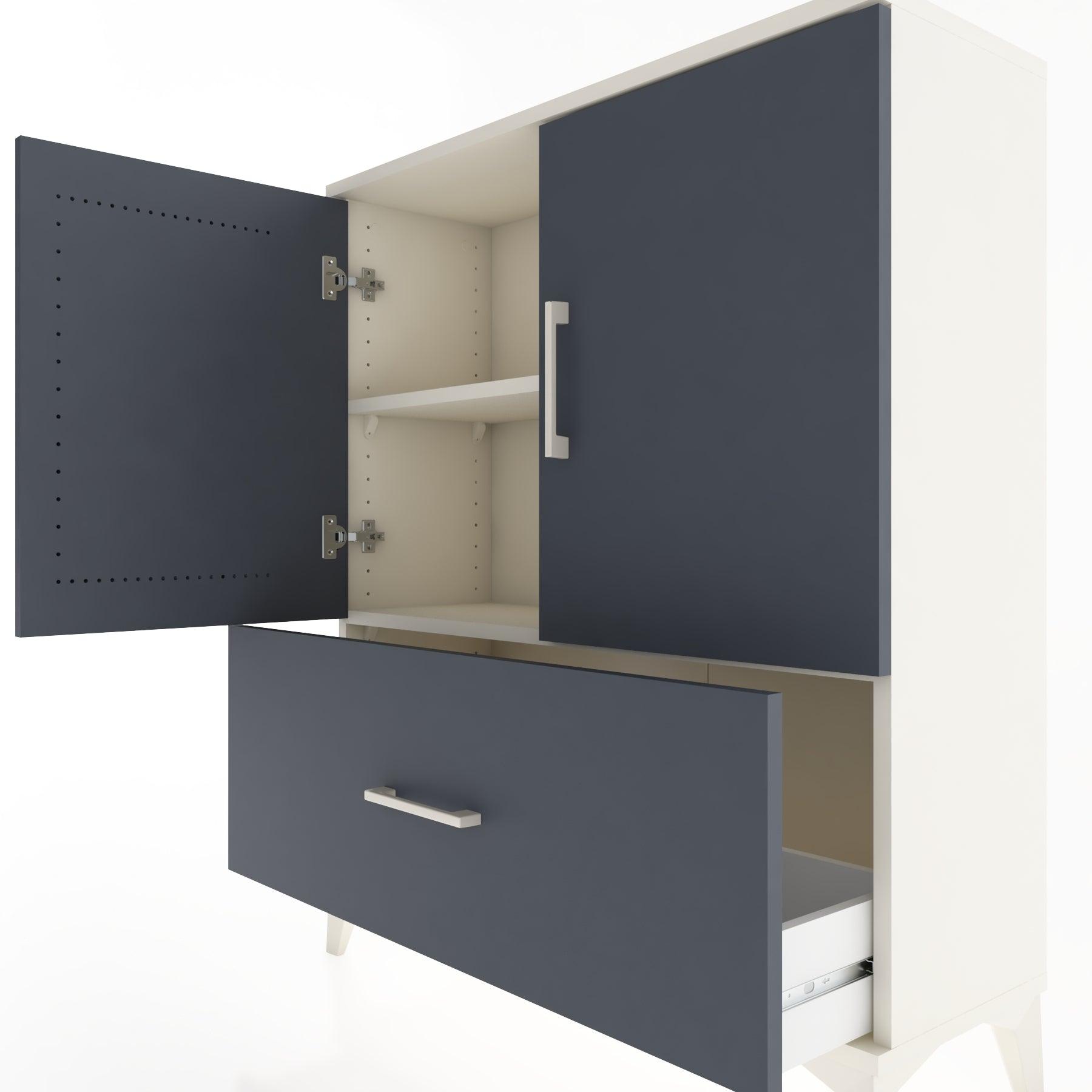 Woodntry Modüler Şifonyer Aytaşı 88x30x94 cm Kapaklı ve Çekmeceli KC10-1
