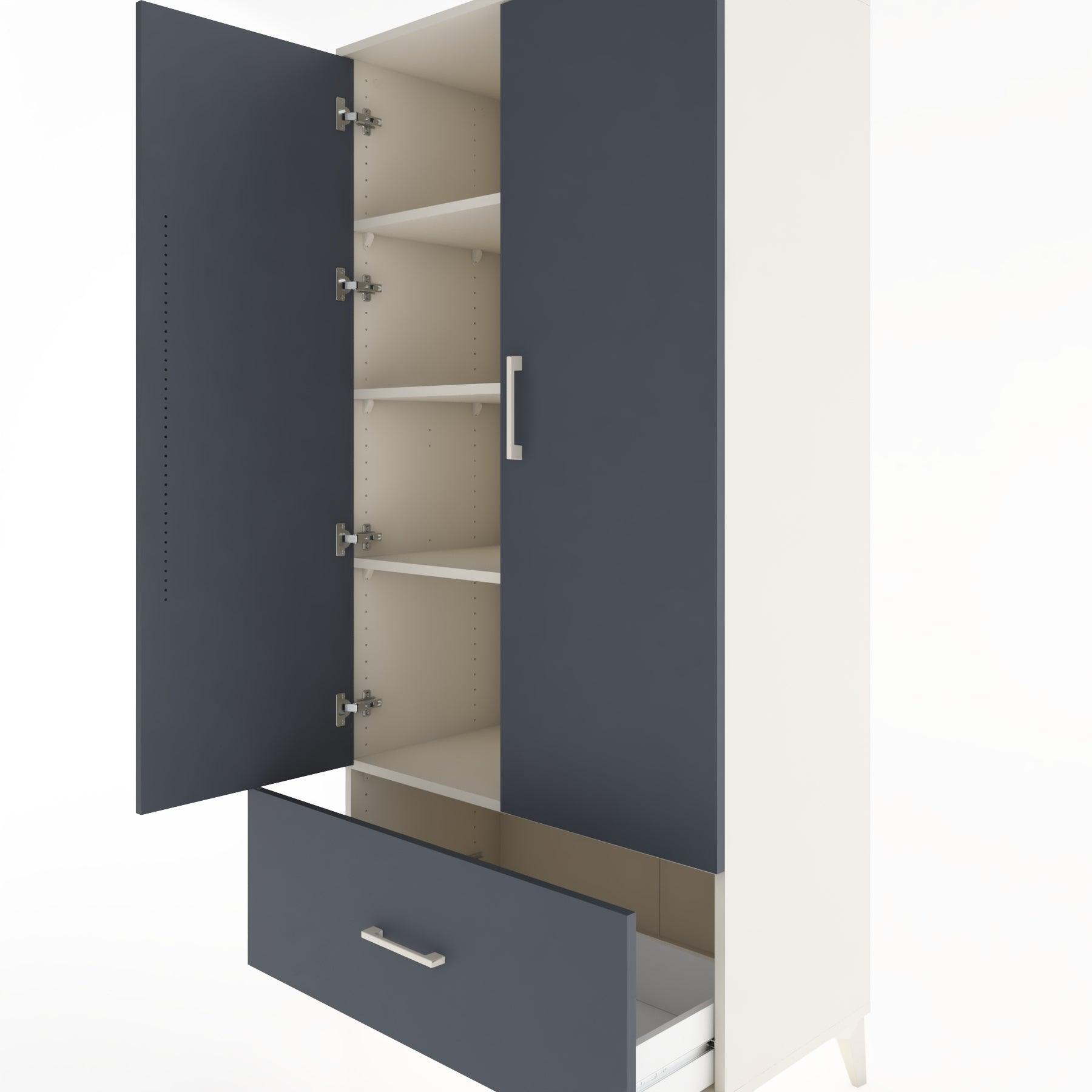Woodntry Modular Cabinet Moonstone 88x44x170 cm with Doors and Drawers KC16-1