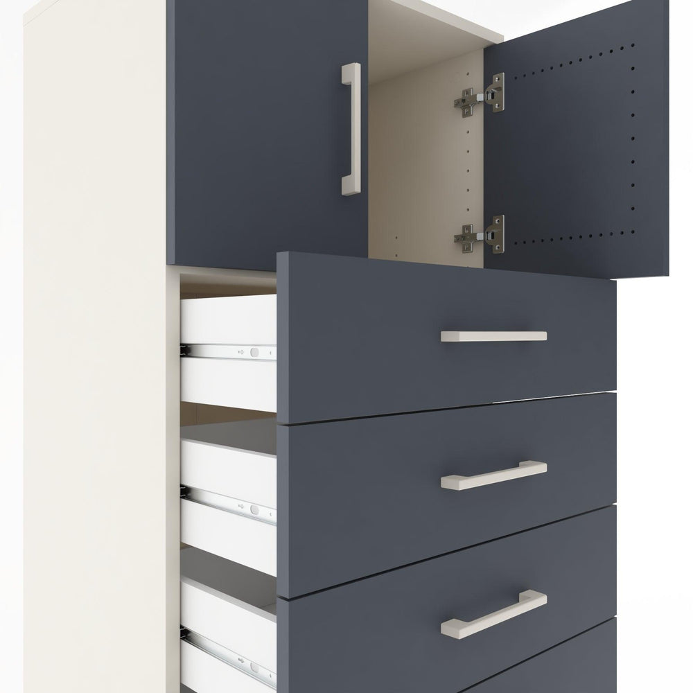 Woodntry Modular Cabinet Moonstone 60x44x170 cm with Doors and Drawers KC17-1