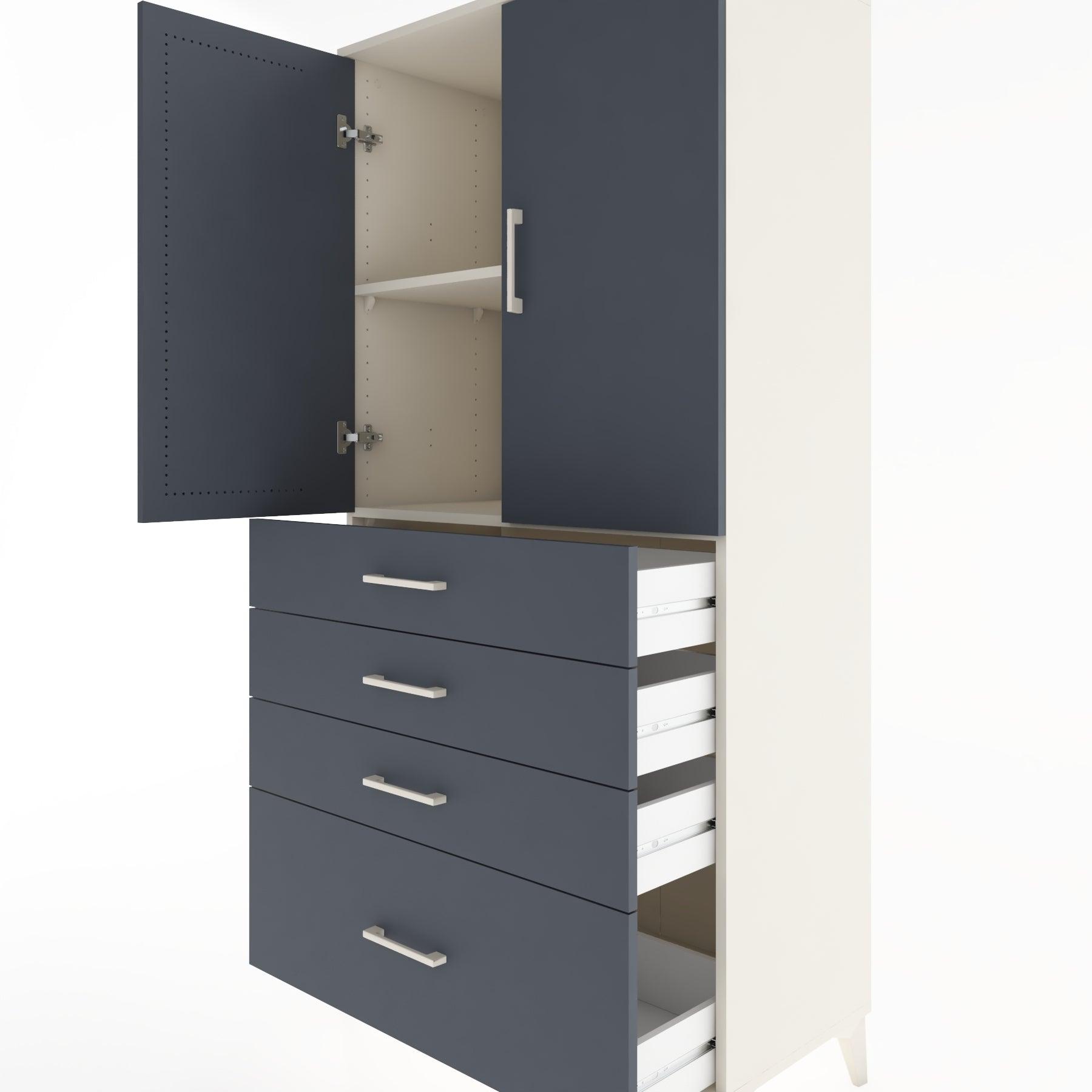 Woodntry Modular Cabinet Moonstone 88x44x170 cm with Doors and Drawers KC13-1