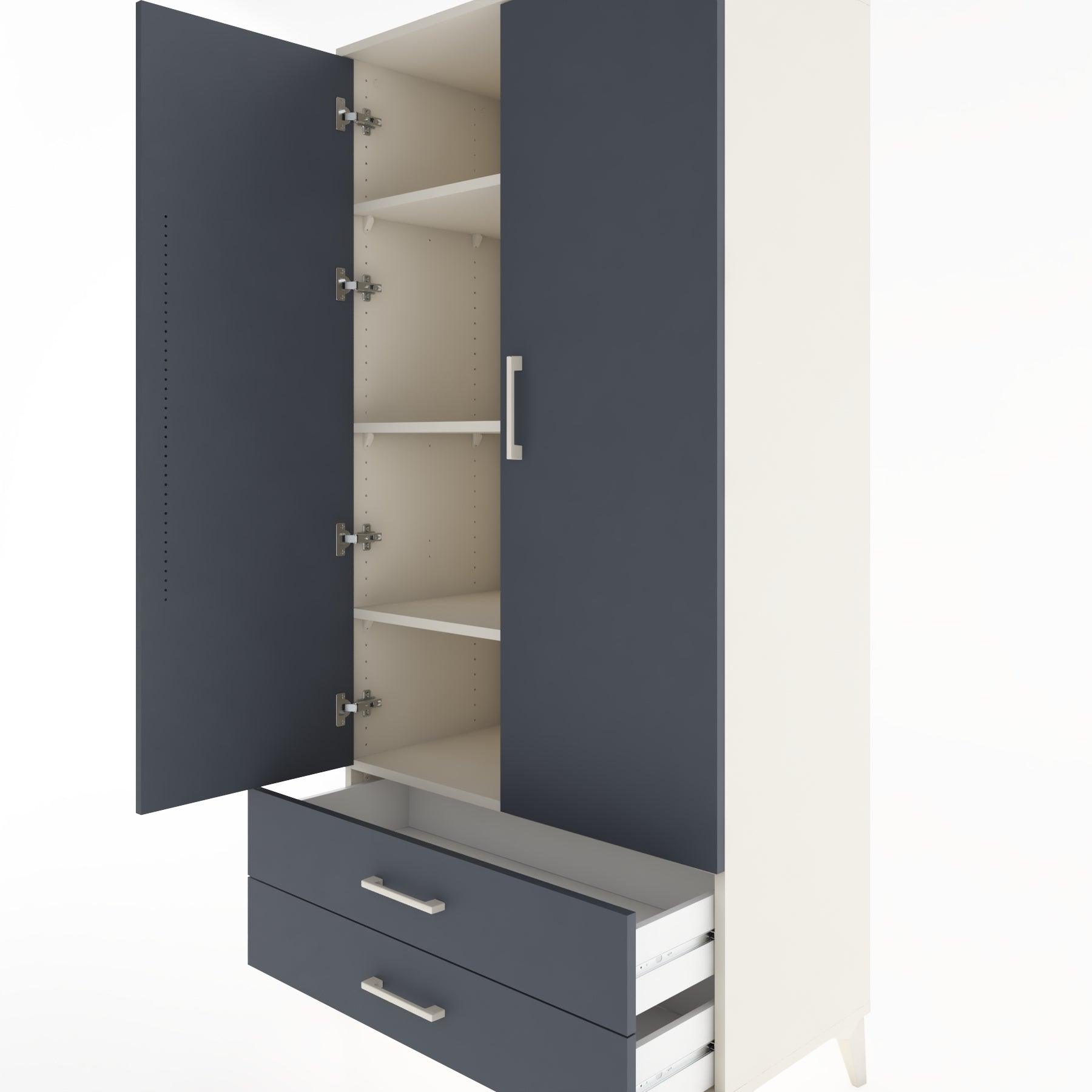 Woodntry Modular Cabinet Moonstone 88x44x170 cm with Doors and Drawers KC7-1