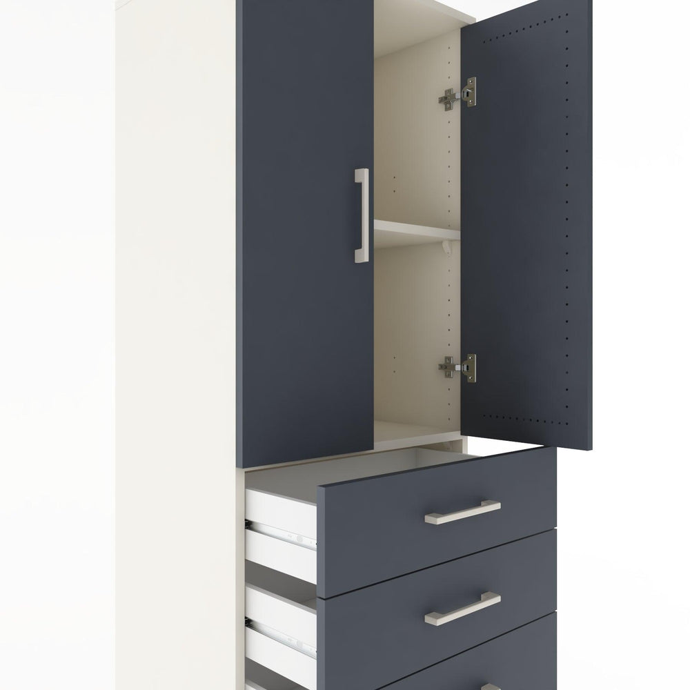 Woodntry Modular Cabinet Moonstone 60x44x170 cm with Doors and Drawers KC13-1