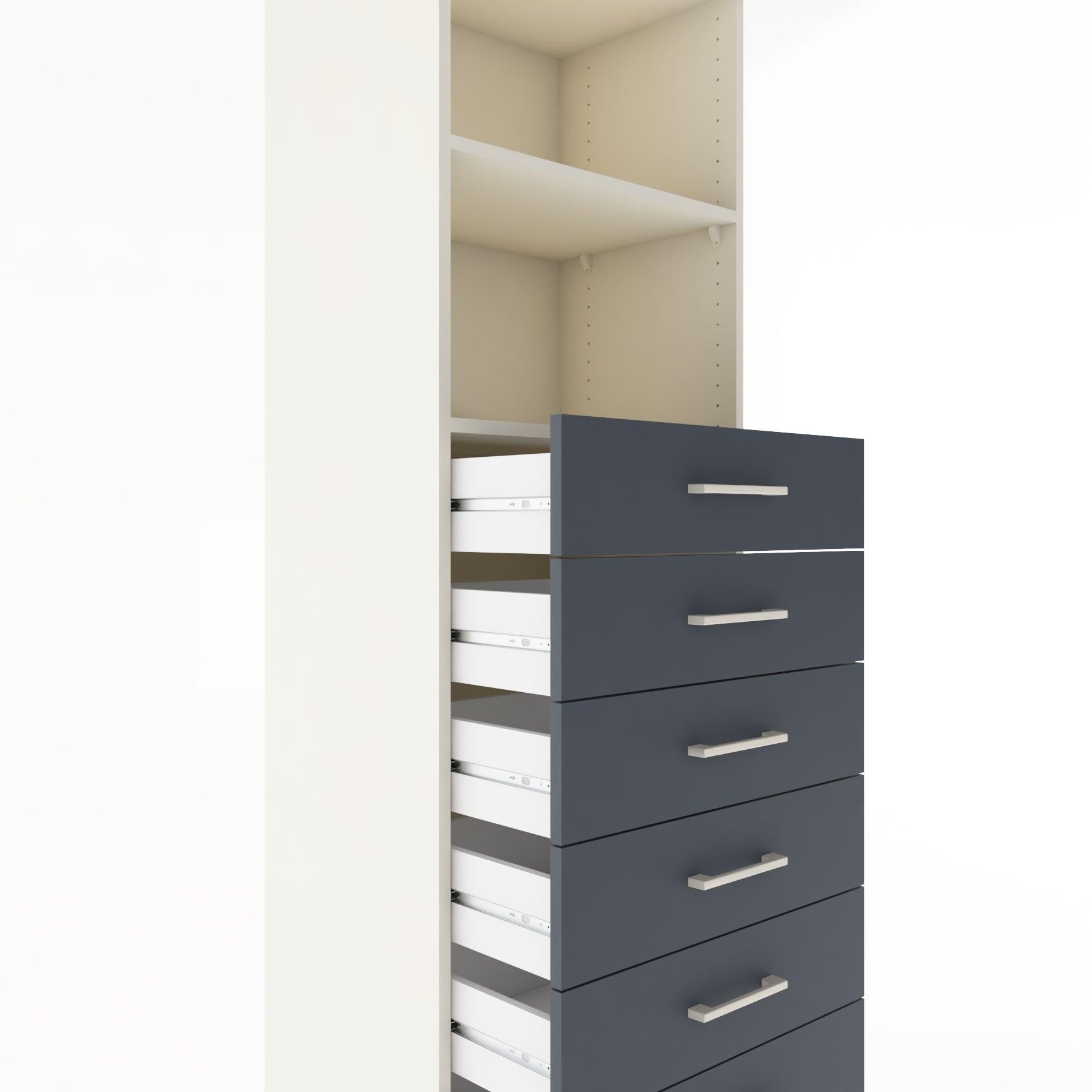 Woodntry Modular Cabinet Moonstone 60x44x170 cm with Drawers and Shelves CR34-1