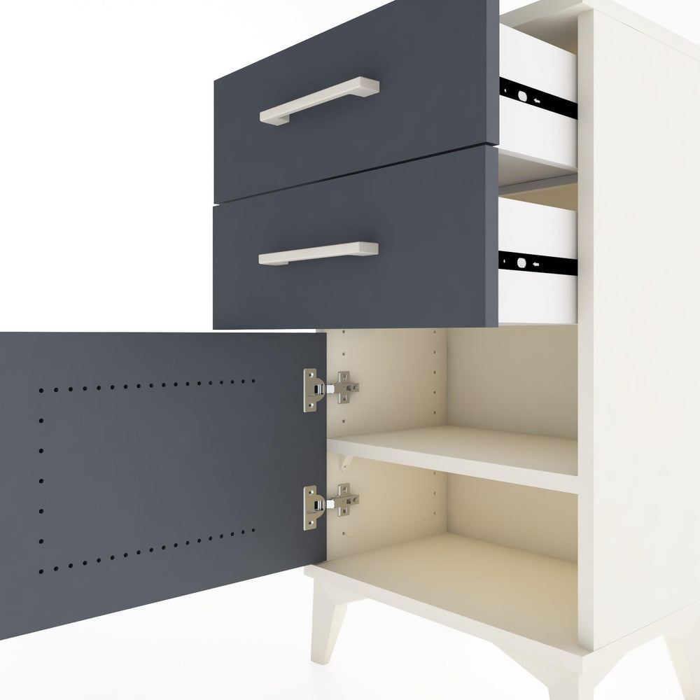 Woodntry Modüler Komodin İki Çekmece ve Kapaklı 44x30x68 cm Aytaşı - Woodntry