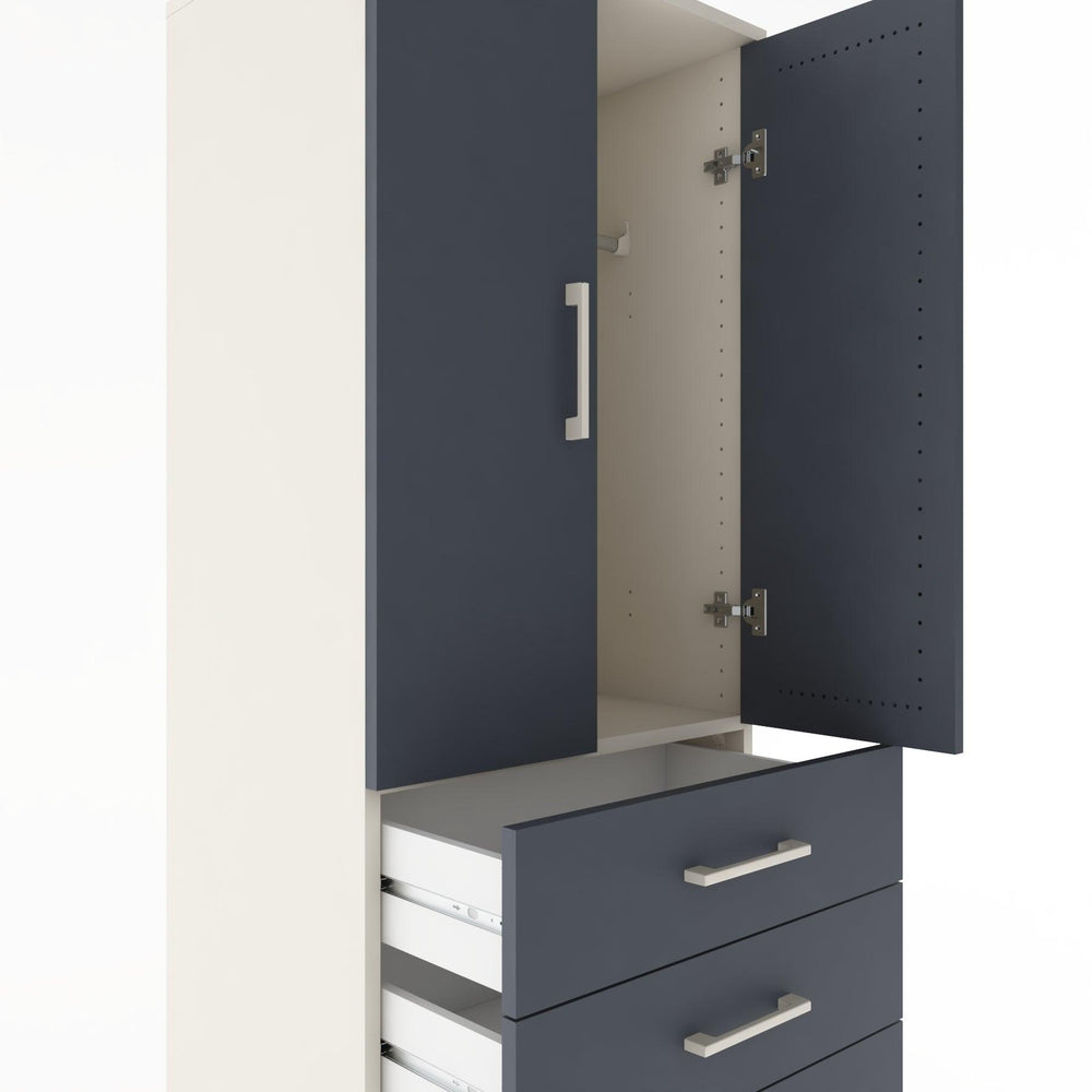 Woodntry Modular Cabinet Moonstone 60x44x170 cm with Doors and Drawers KC26-1