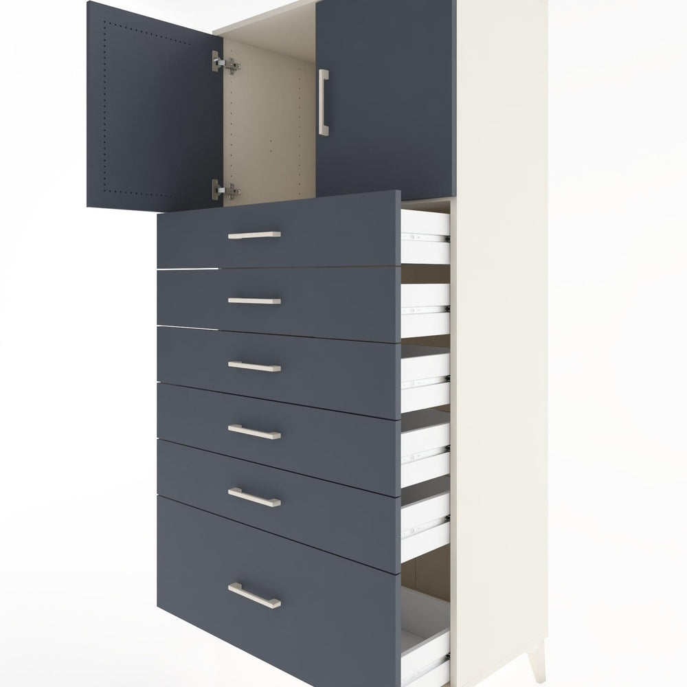 Woodntry Modular Cabinet Moonstone 88x44x170 cm with Doors and Drawers KC11-1