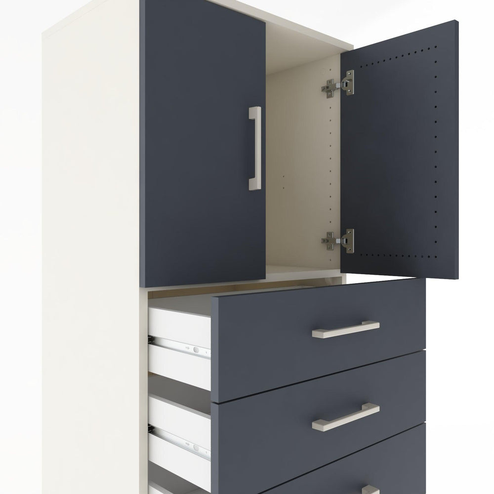Woodntry Modular Cabinet Moonstone 60x44x170 cm with Doors and Drawers KC11-1