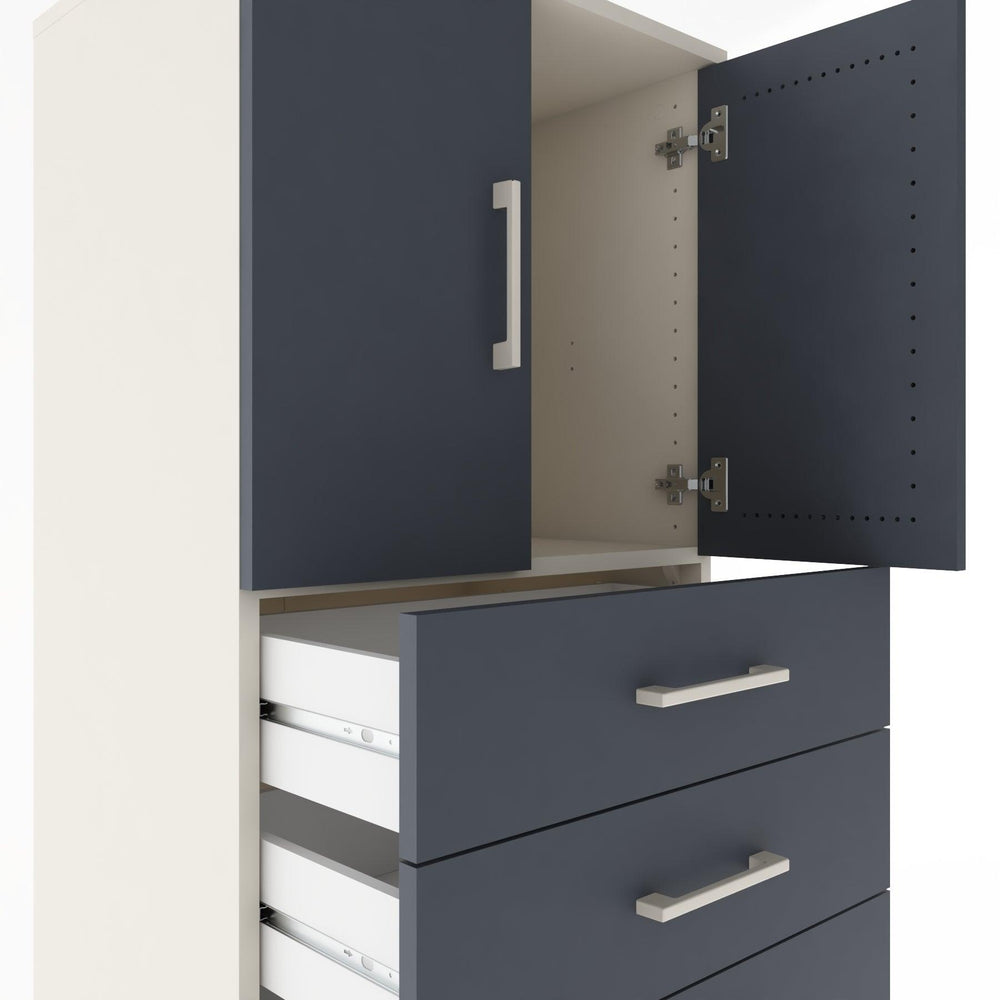 Woodntry Modular Cabinet Moonstone 60x44x170 cm with Doors and Drawers KC18-1