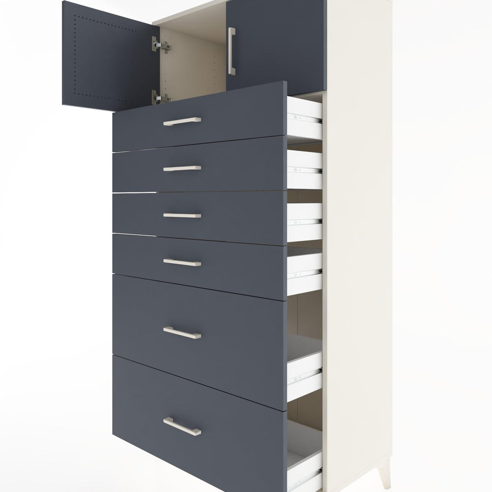 Woodntry Modüler Dolap Aytaşı 88x44x170 cm Kapaklı ve Çekmeceli KC17-1