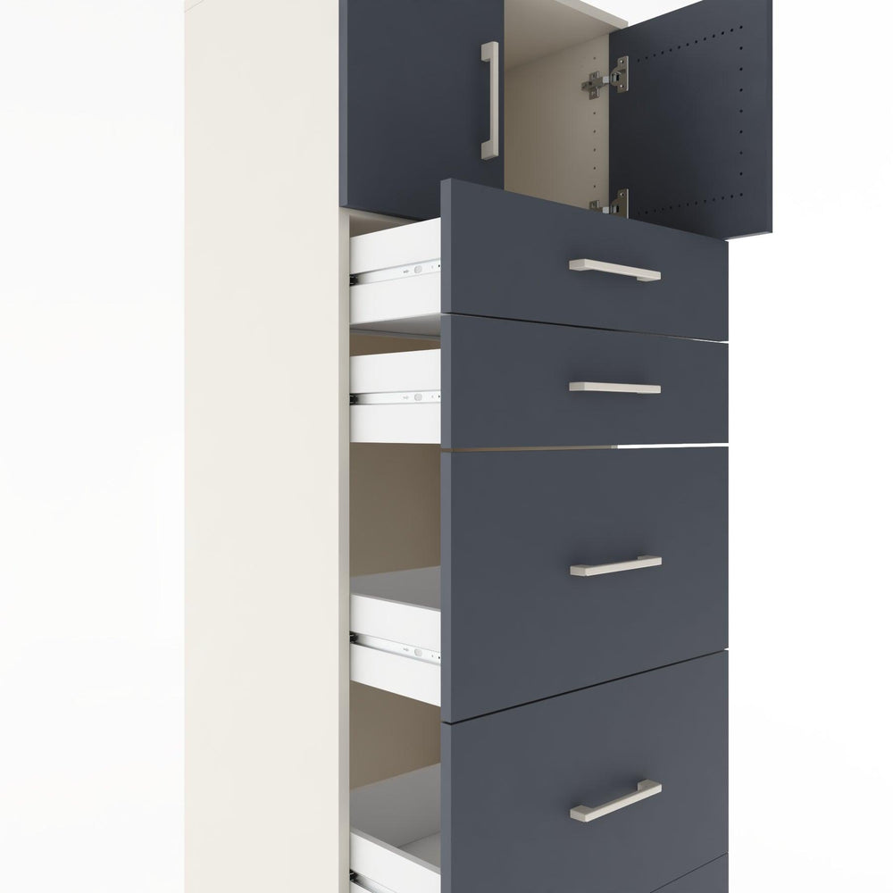 Woodntry Modular Cabinet Moonstone 60x44x170 cm with Doors and Drawers KC22-1