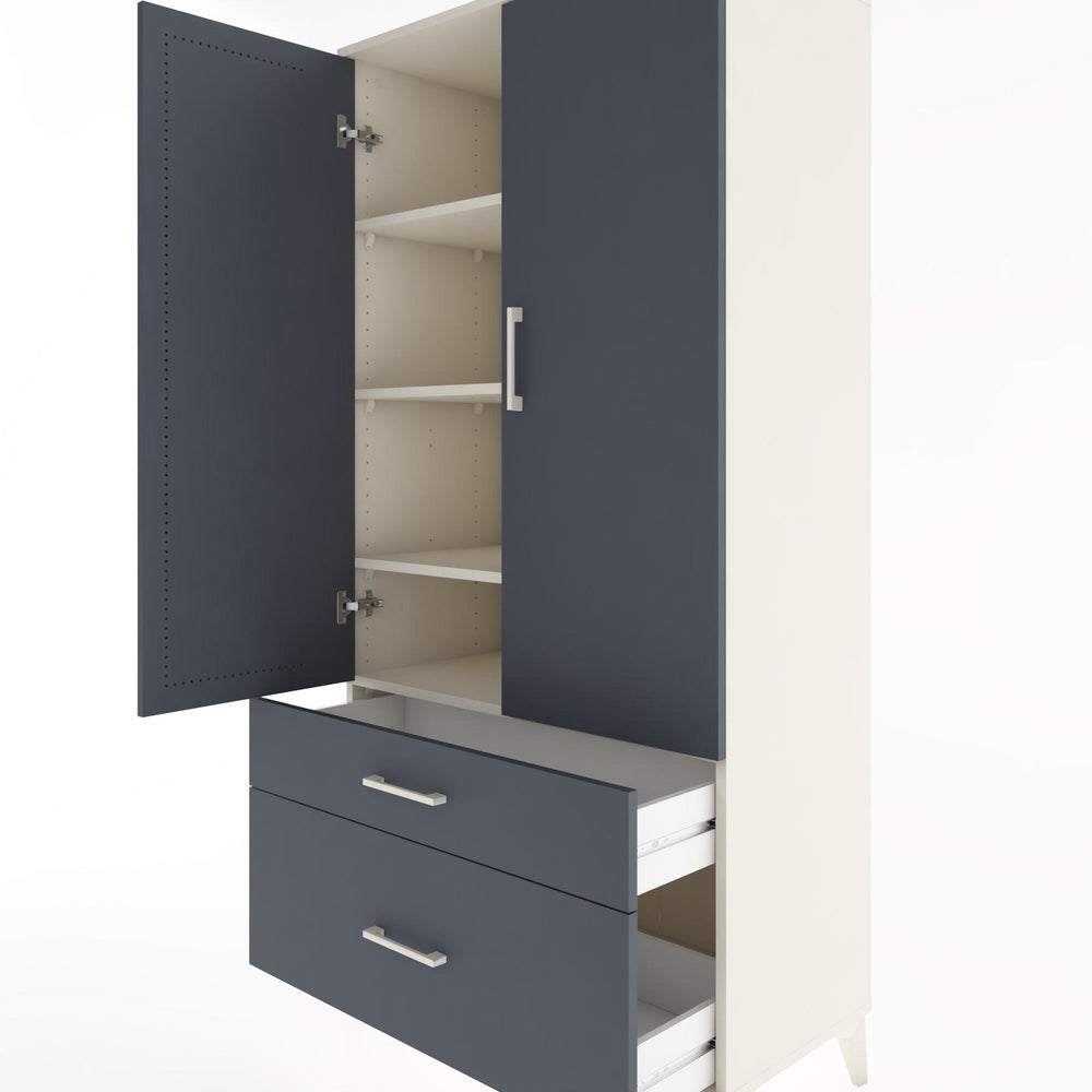 Woodntry Modular Cabinet Moonstone 88x44x170 cm with Doors and Drawers KC15-1