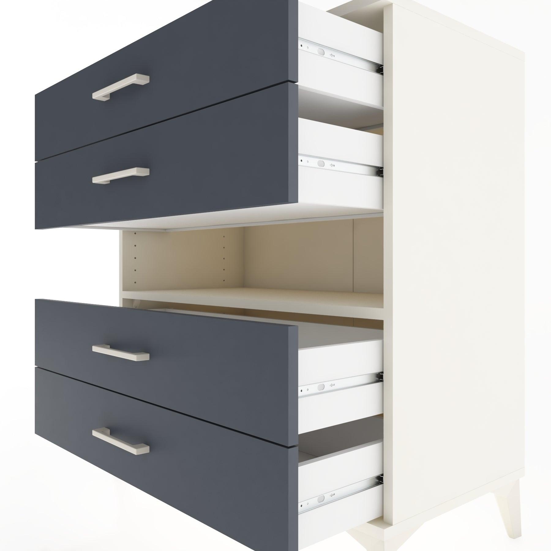 Woodntry Modüler Şifonyer Aytaşı 88x44x84 cm Çekmeceli ve Raflı CR21-1