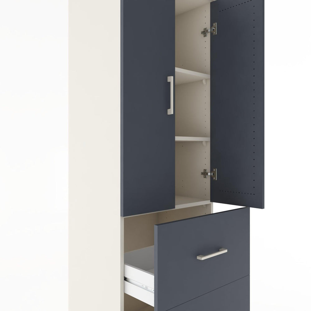 Woodntry Modular Cabinet Moonstone 60x44x170 cm with Doors and Drawers KC21-1
