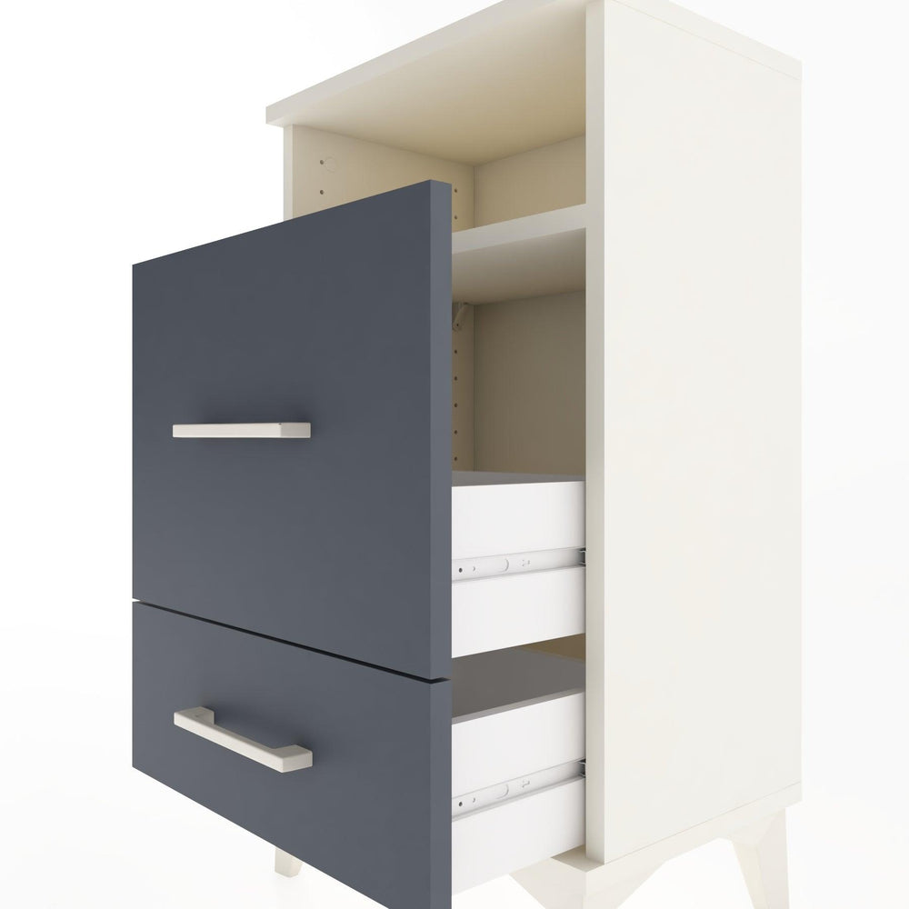 Woodntry Modüler Komodin 2 Çekmece ve Raflı V4 44x30x68 cm Aytaşı - Woodntry