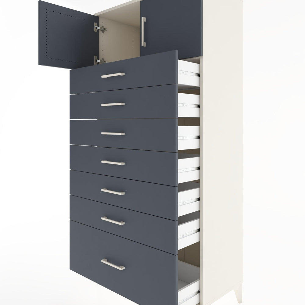 Woodntry Modular Cabinet Moonstone 88x44x170 cm with Doors and Drawers KC10-1