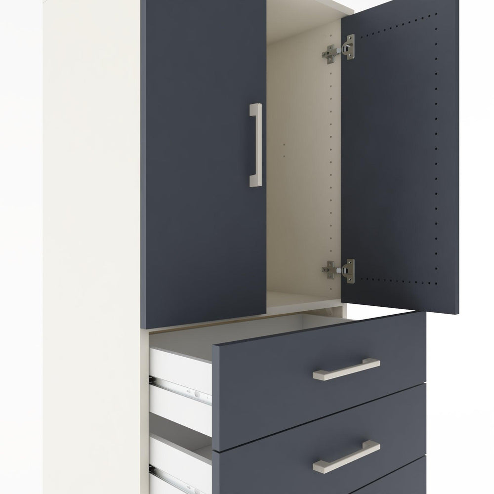 Woodntry Modular Cabinet Moonstone 60x44x170 cm with Doors and Drawers KC12-1