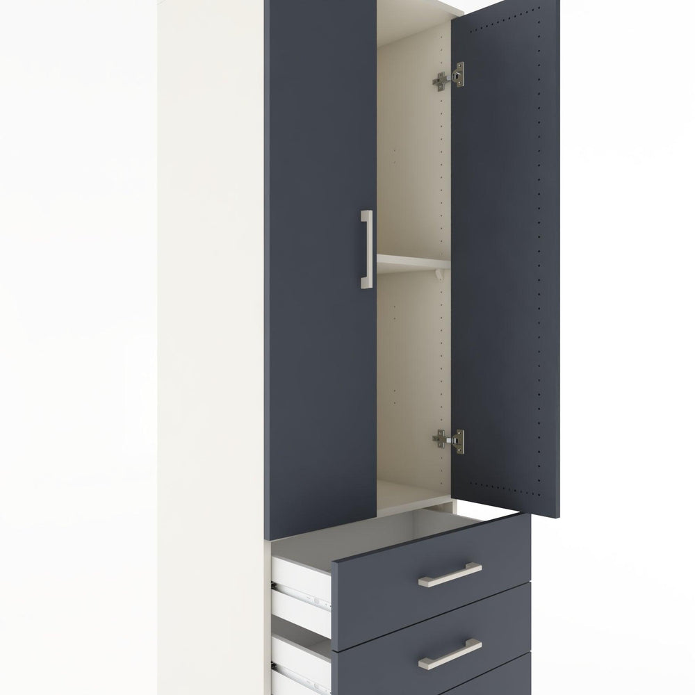 Woodntry Modular Cabinet Moonstone 60x44x170 cm with Doors and Drawers KC6-1