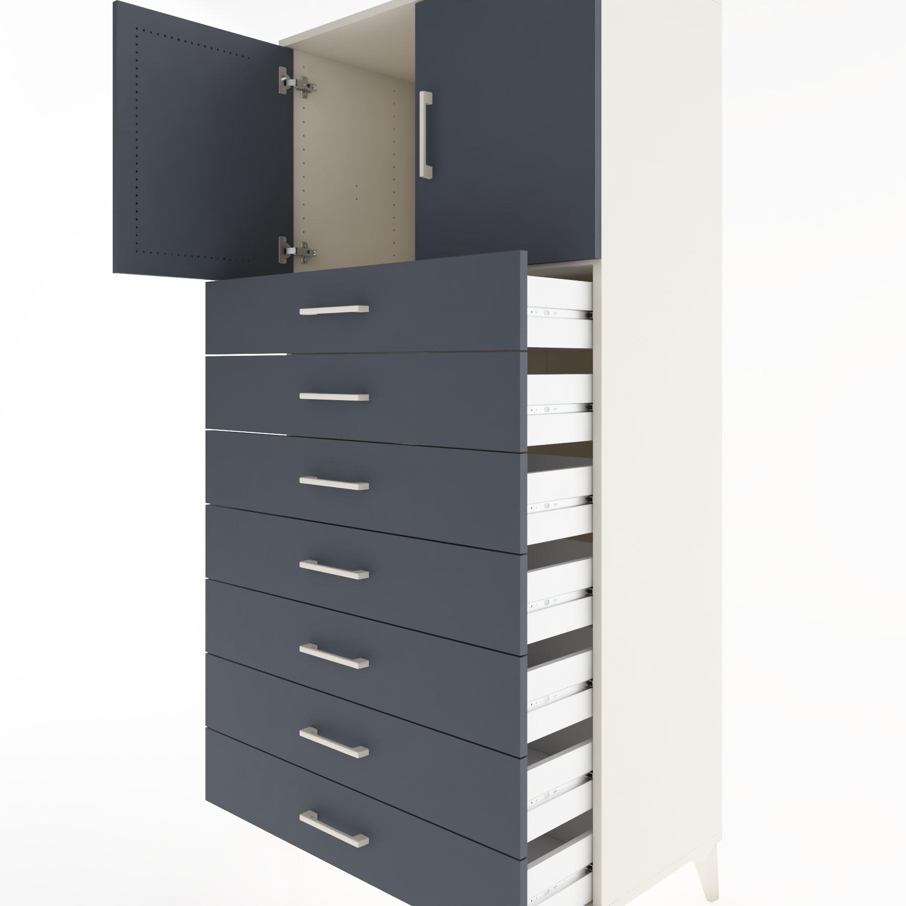 Woodntry Modular Cabinet Moonstone 88x44x170 cm with Doors and Drawers KC2-1