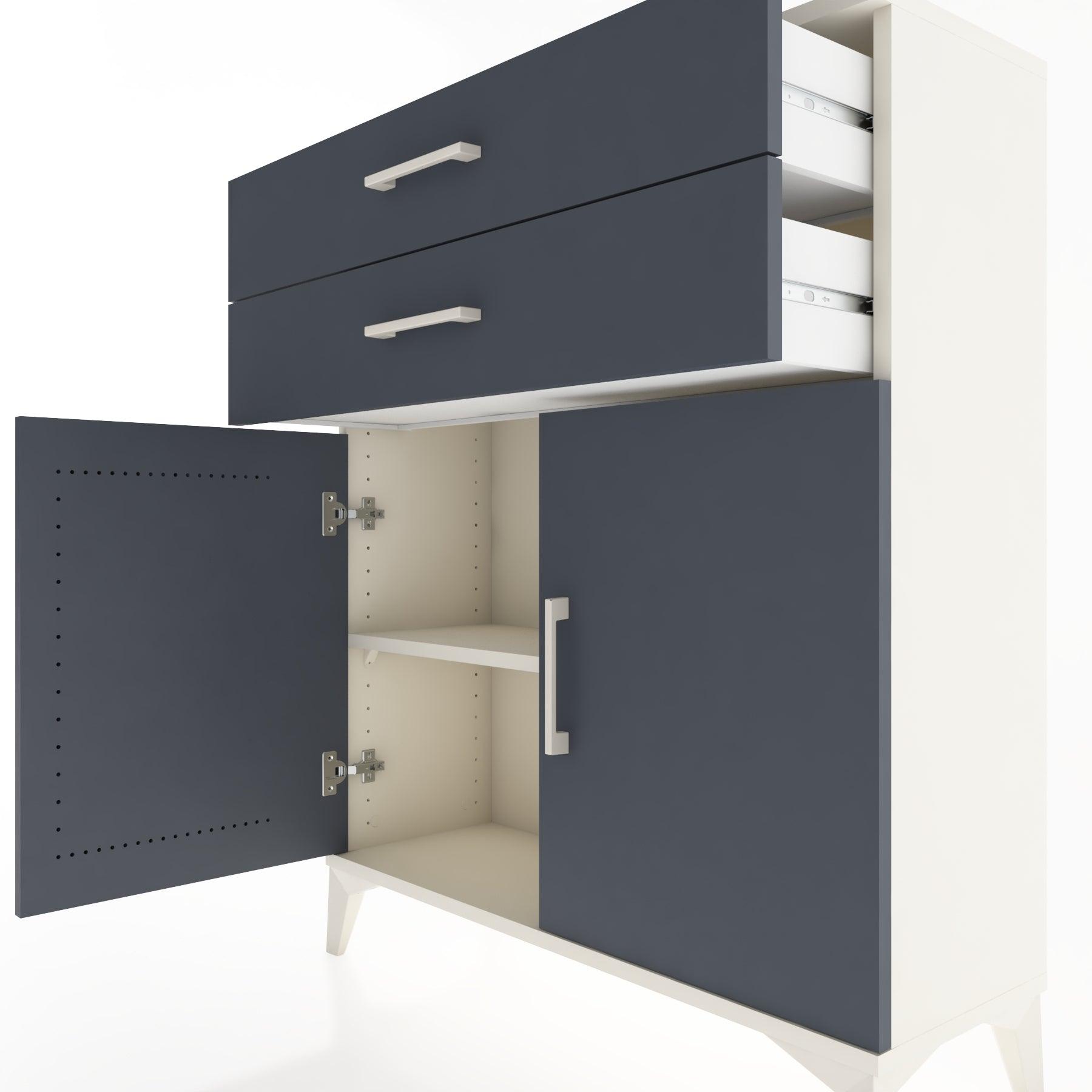 Woodntry Modüler Şifonyer Aytaşı 88x30x94 cm Kapaklı ve Çekmeceli KC3-1
