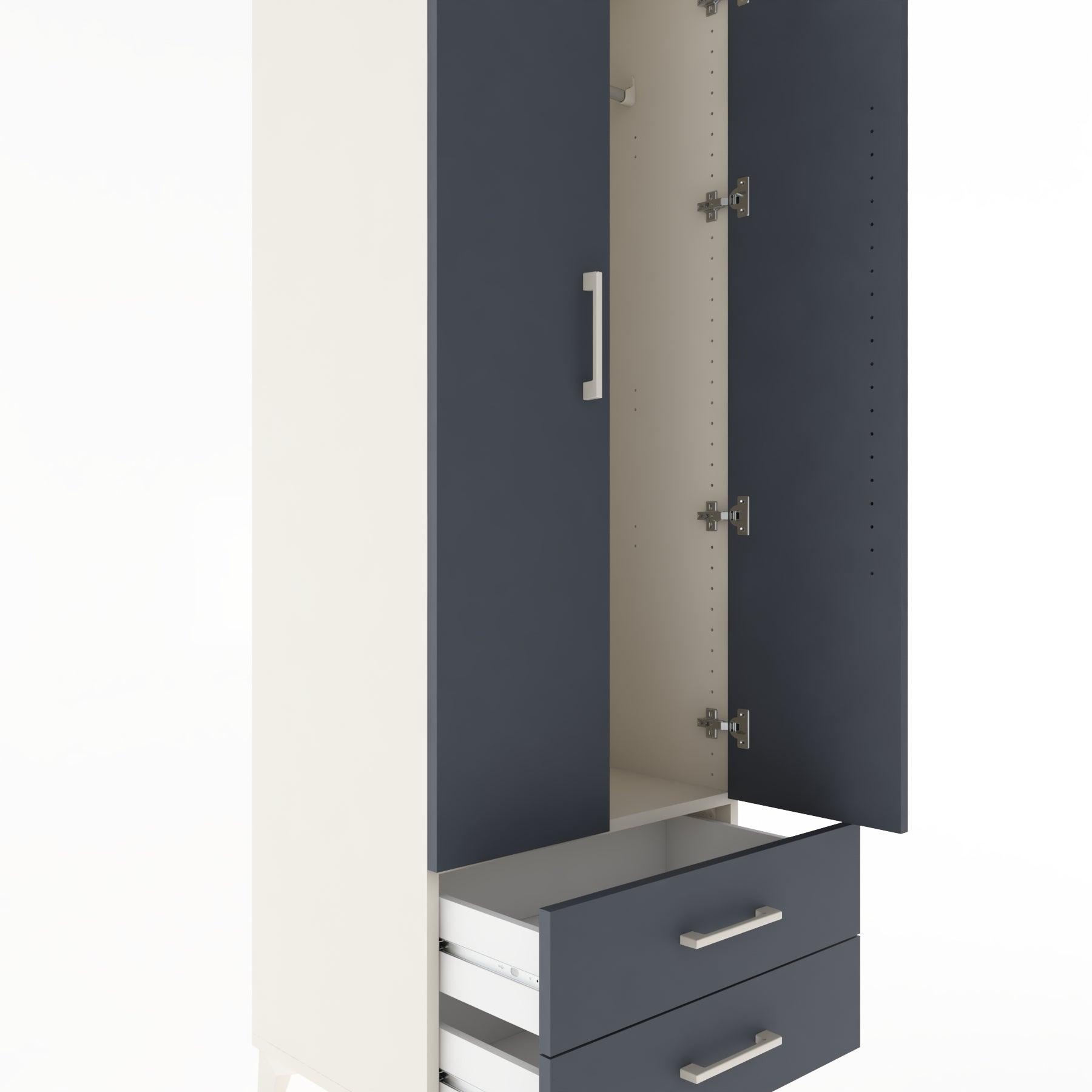 Woodntry Modular Cabinet Moonstone 60x44x170 cm with Doors and Drawers KC29-1