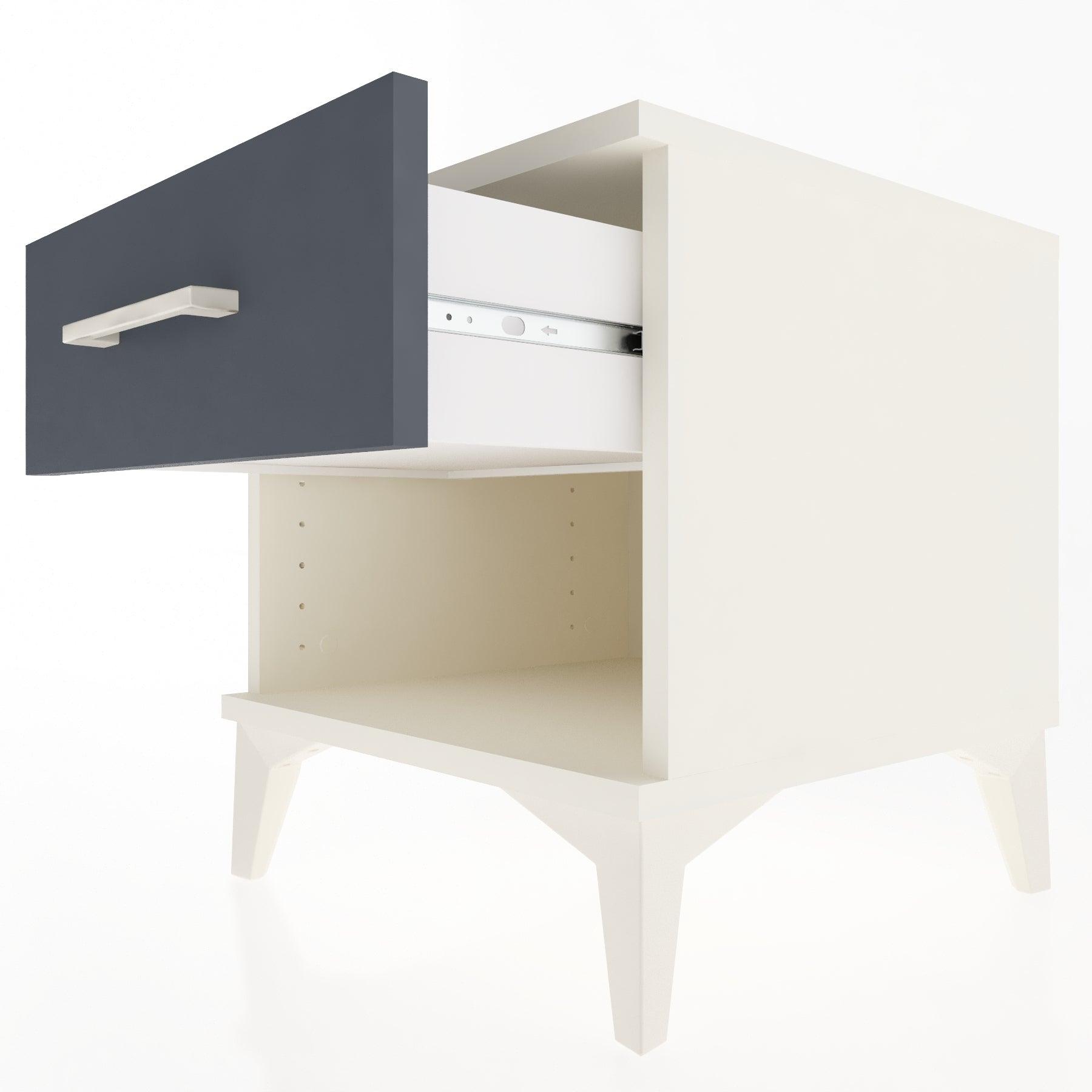 Woodntry Modular Nightstand Moonstone 44x44x36 cm with Drawer and Shelf CR1-1