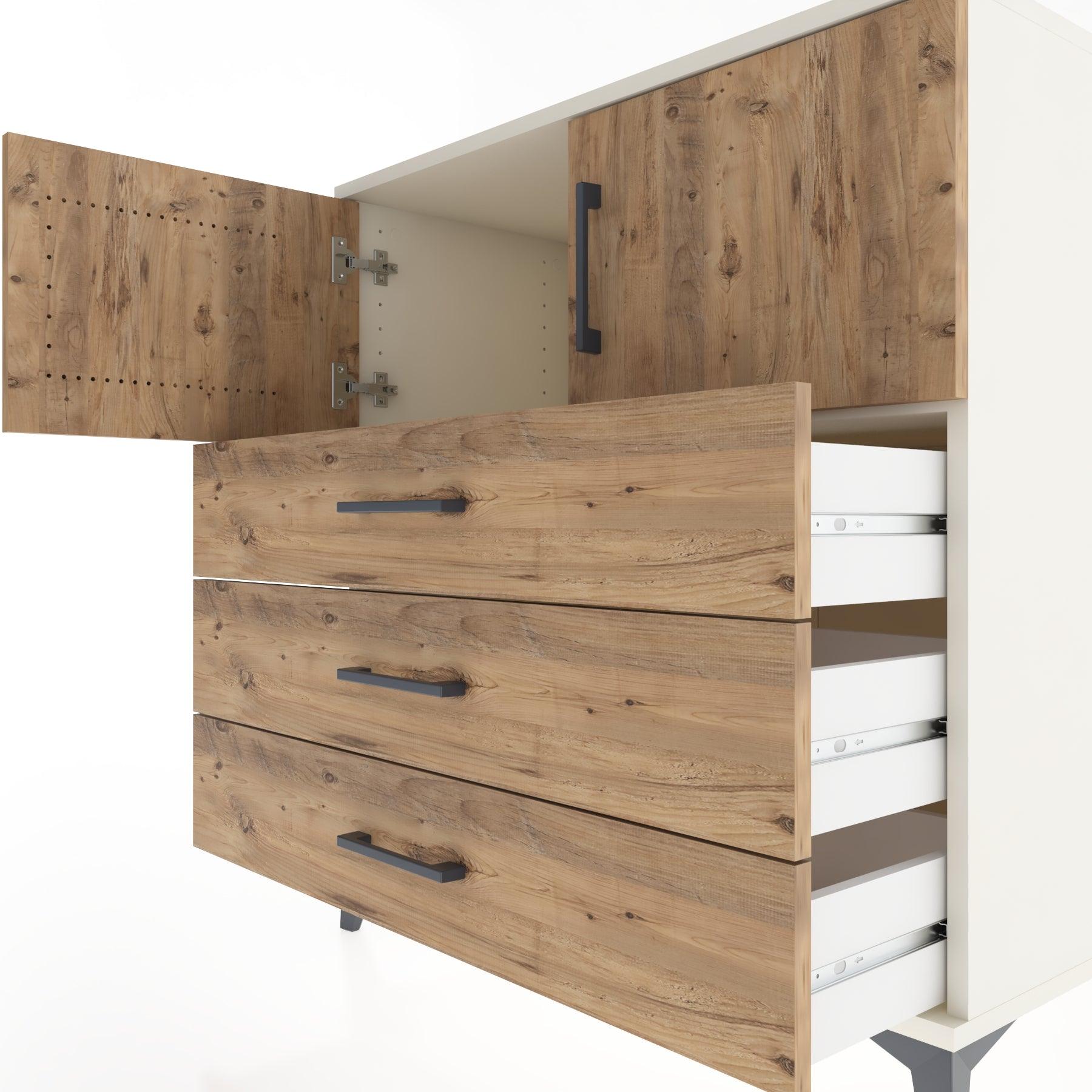 Woodntry Modular Dresser Moonstone 88x44x84 cm with Cover and Drawer KC98-1
