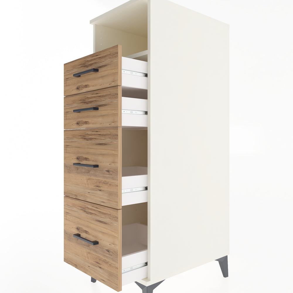 Woodntry Modular Cabinet Moonstone 44x59x122 cm with Drawers and Shelves CR101-1