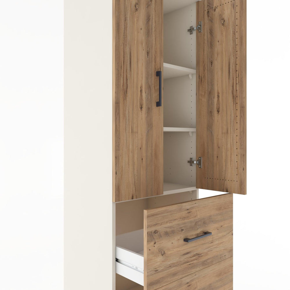 Woodntry Modular Cabinet Moonstone 60x44x170 cm with Doors and Drawers KC21-1