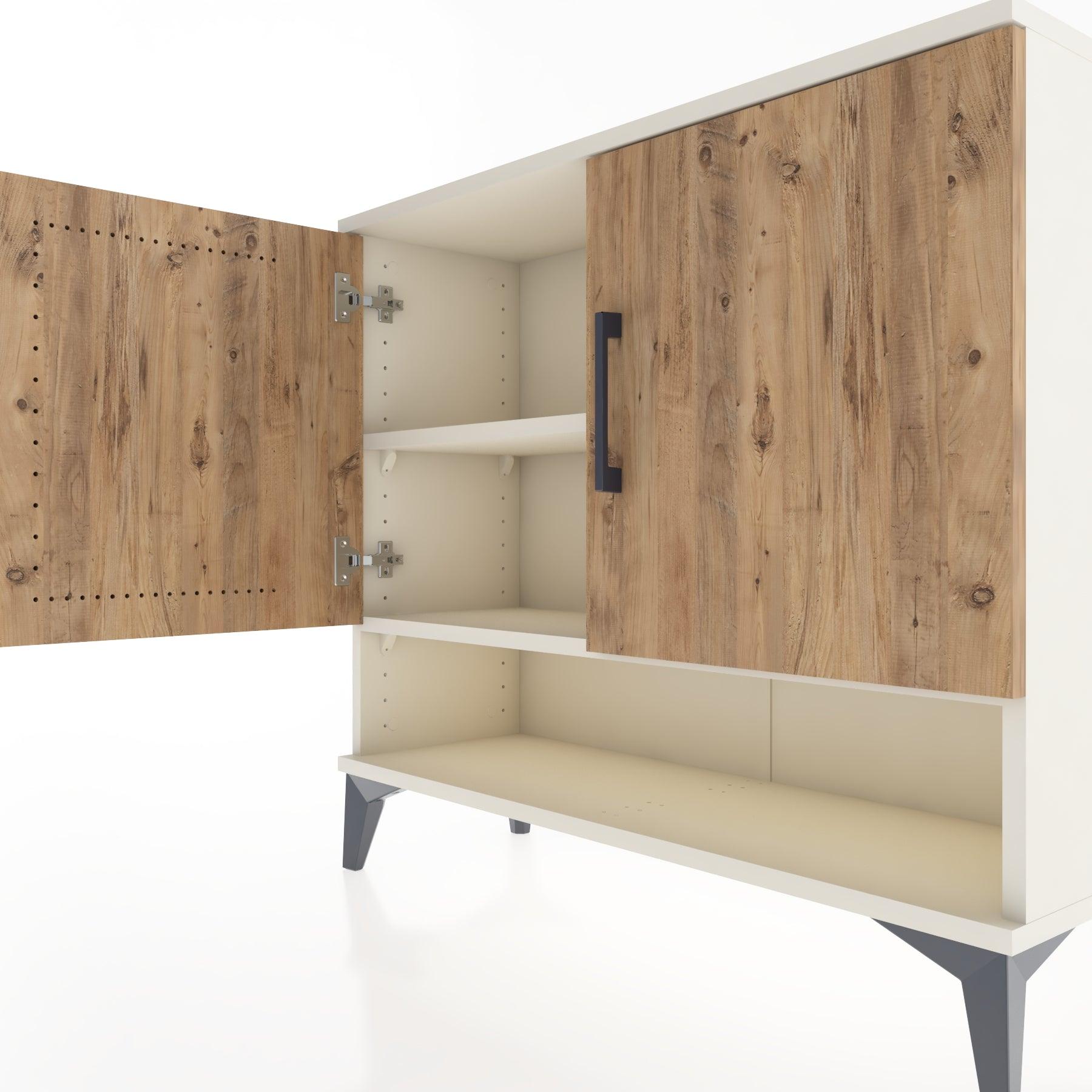 Woodntry Modüler Şifonyer İki Kapak ve Raflı V1 88x30x68 cm Aytaşı - Woodntry