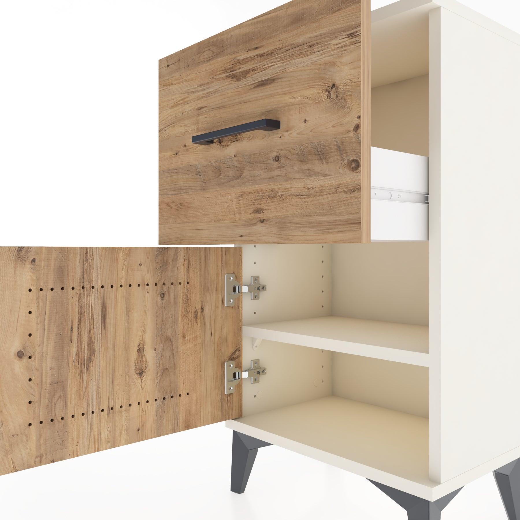 Woodntry Modüler Komodin Çekmece ve Kapaklı V1 44x30x68 cm Aytaşı - Woodntry