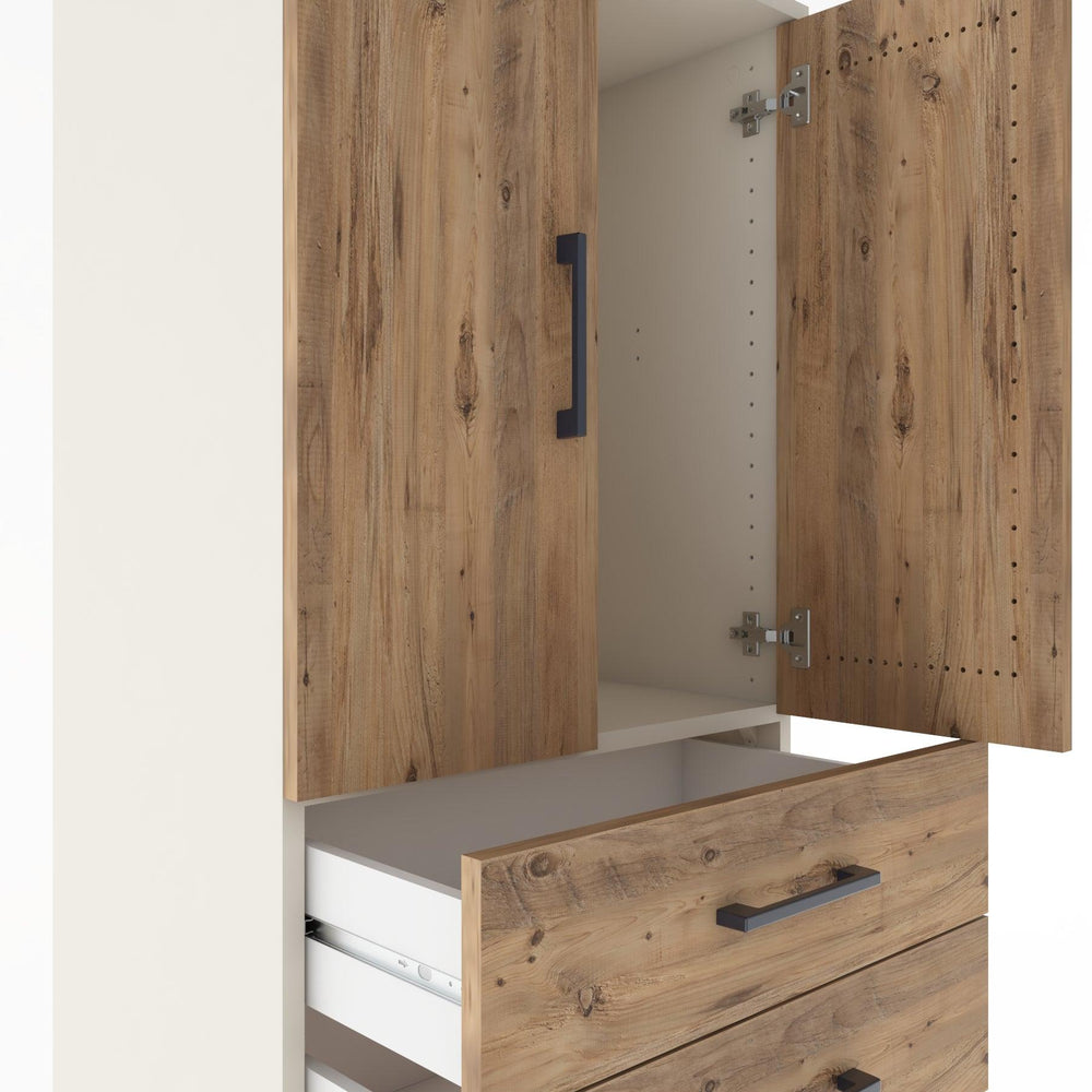 Woodntry Modular Cabinet Moonstone 60x44x170 cm with Doors and Drawers KC19-1