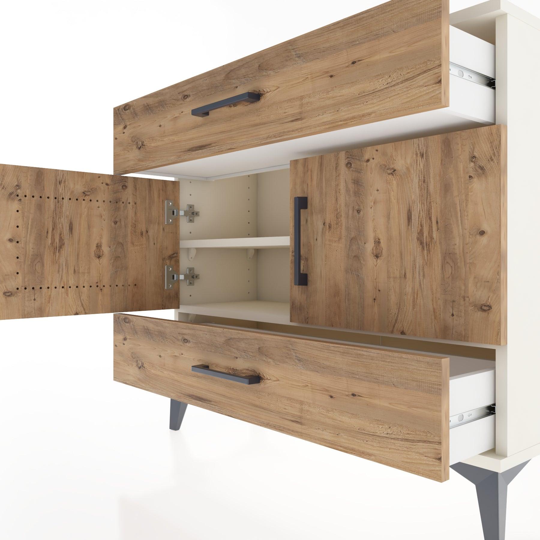 Woodntry Modüler Şifonyer Çekmece ve Kapaklı T2 88x30x94 cm Aytaşı - Woodntry