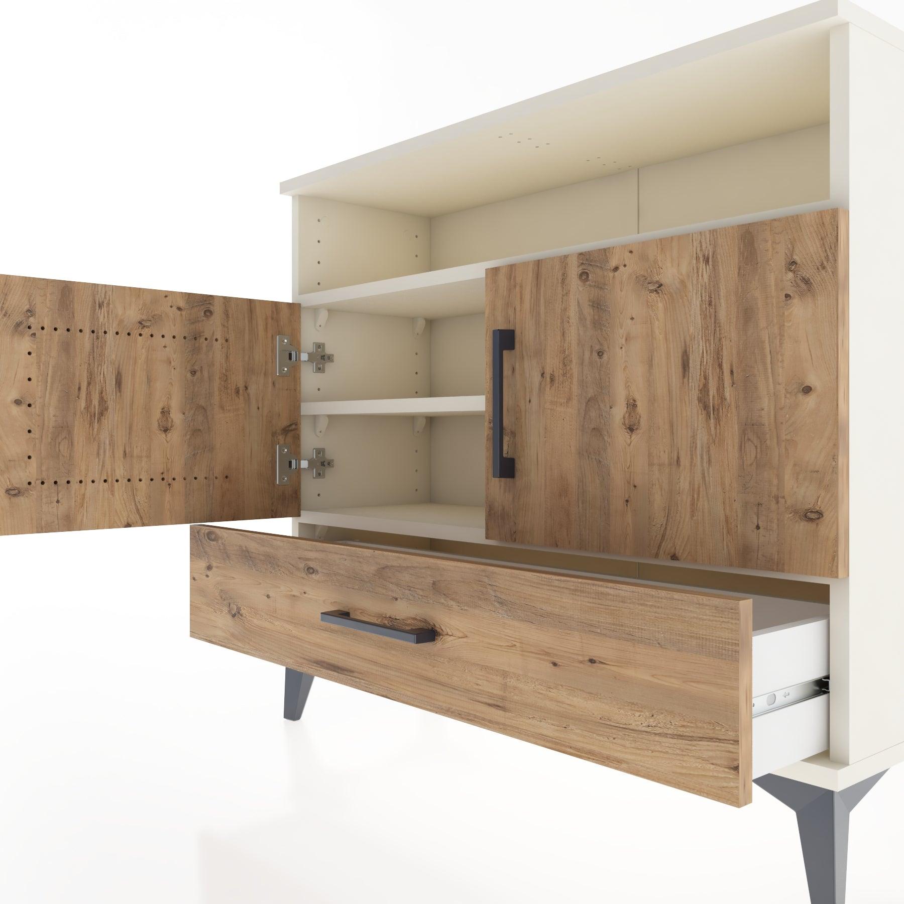 Woodntry Modüler Şifonyer Raf Kapak Çekmeceli 88x30x68 cm Aytaşı - Woodntry