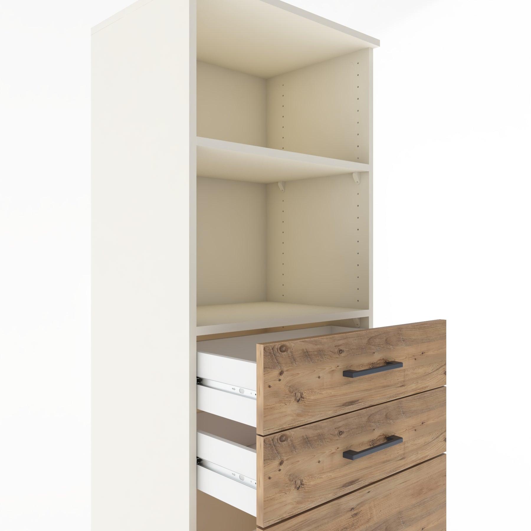 Woodntry Modular Cabinet Moonstone 60x44x170 cm with Drawers and Shelves CR46-1