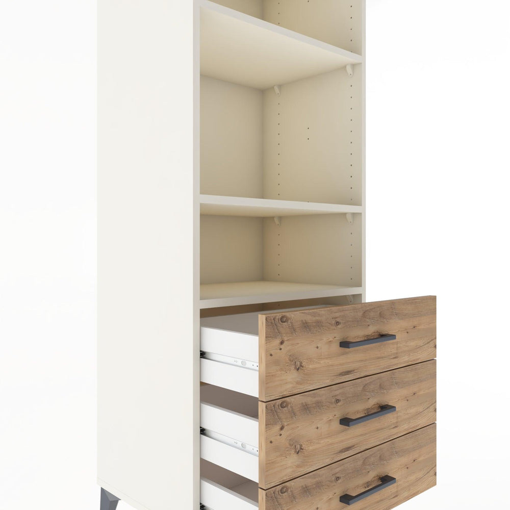 Woodntry Modüler Dolap Aytaşı 60x44x170 cm Çekmeceli ve Raflı CR37-1