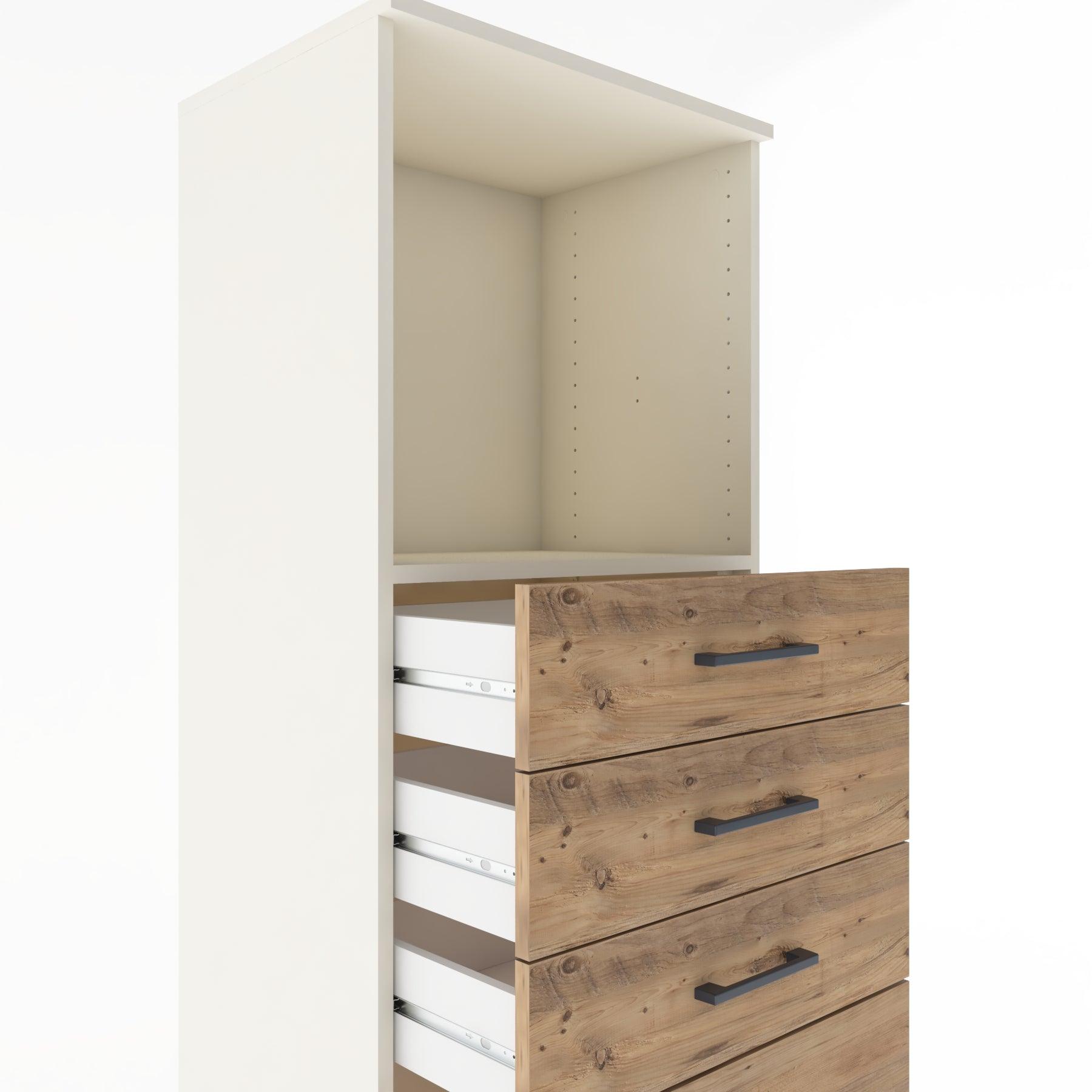 Woodntry Modular Cabinet Moonstone 60x44x170 cm with Drawers and Shelves CR45-1