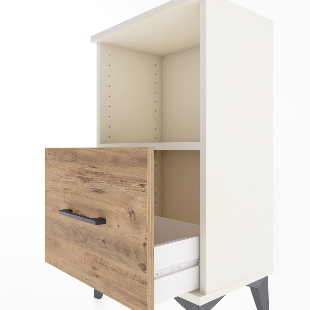 Woodntry Modüler Komodin Tek Çekmece ve Raflı V2 44x30x68 cm Aytaşı - Woodntry