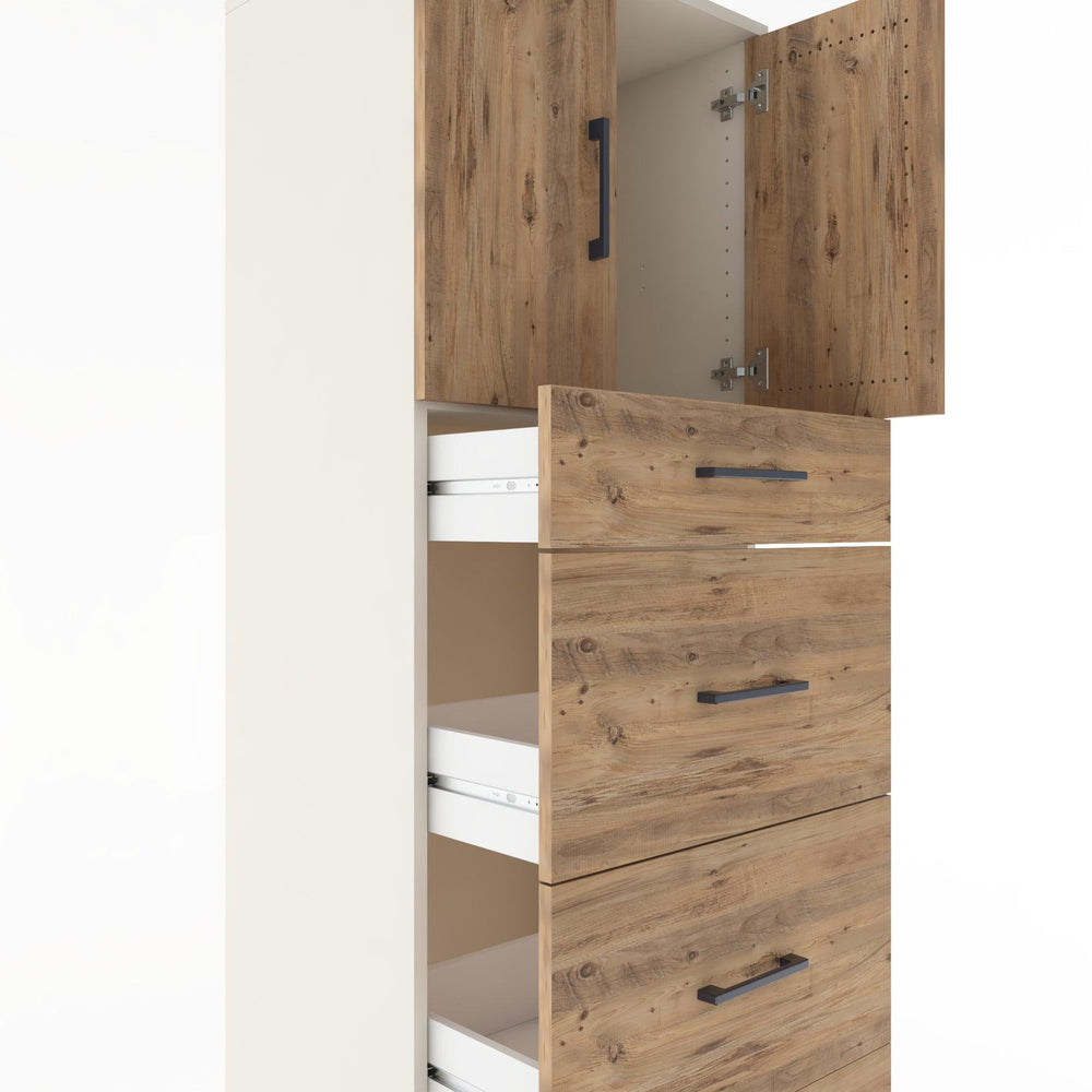 Woodntry Modular Cabinet Moonstone 60x44x170 cm with Doors and Drawers KC23-1