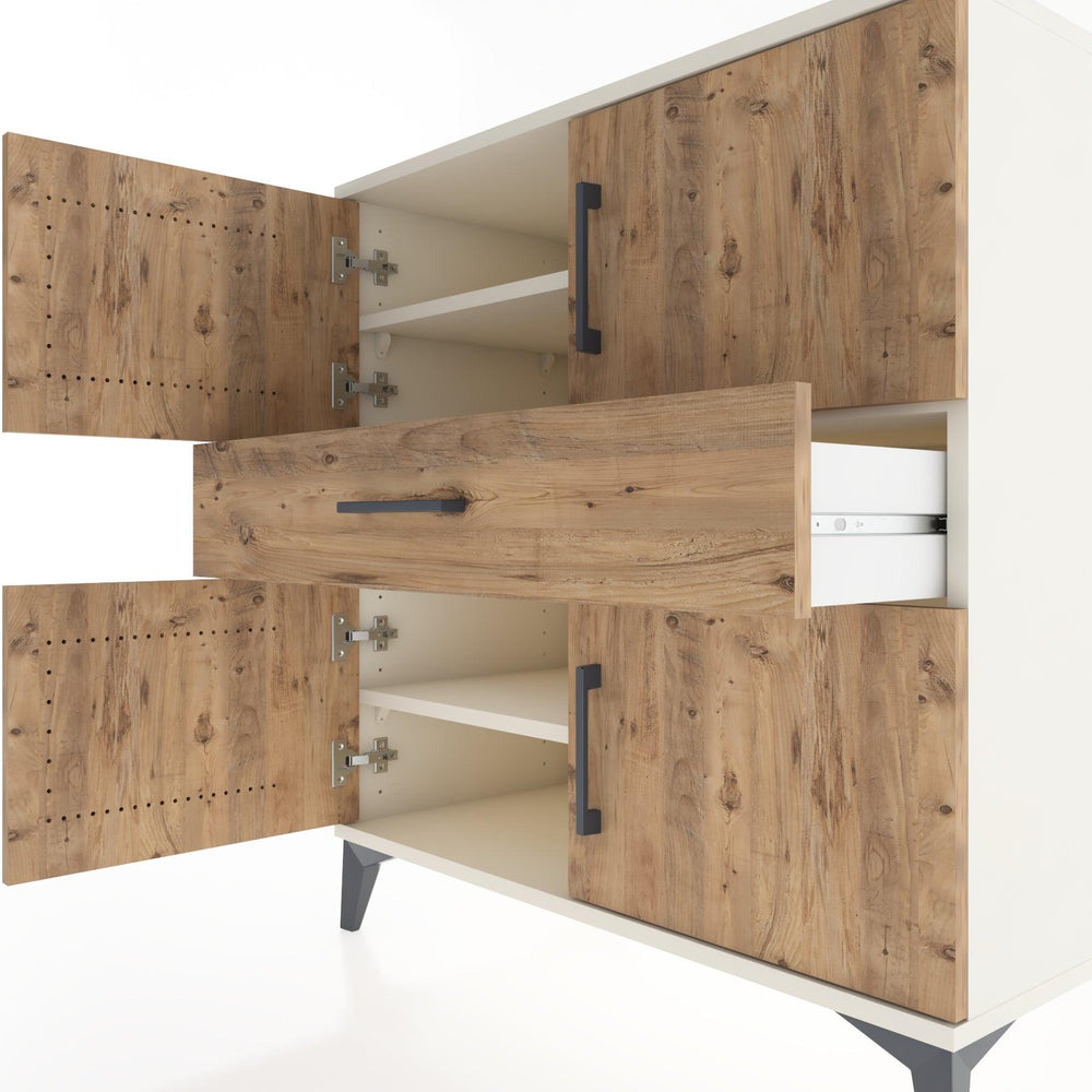 Woodntry Modüler Şifonyer Aytaşı 88x44x84 cm Kapaklı ve Çekmeceli KC101-1