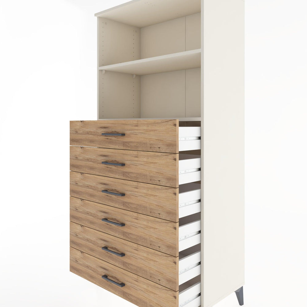 Woodntry Modular Cabinet Moonstone 88x44x170 cm with Drawers and Shelves CR34-1