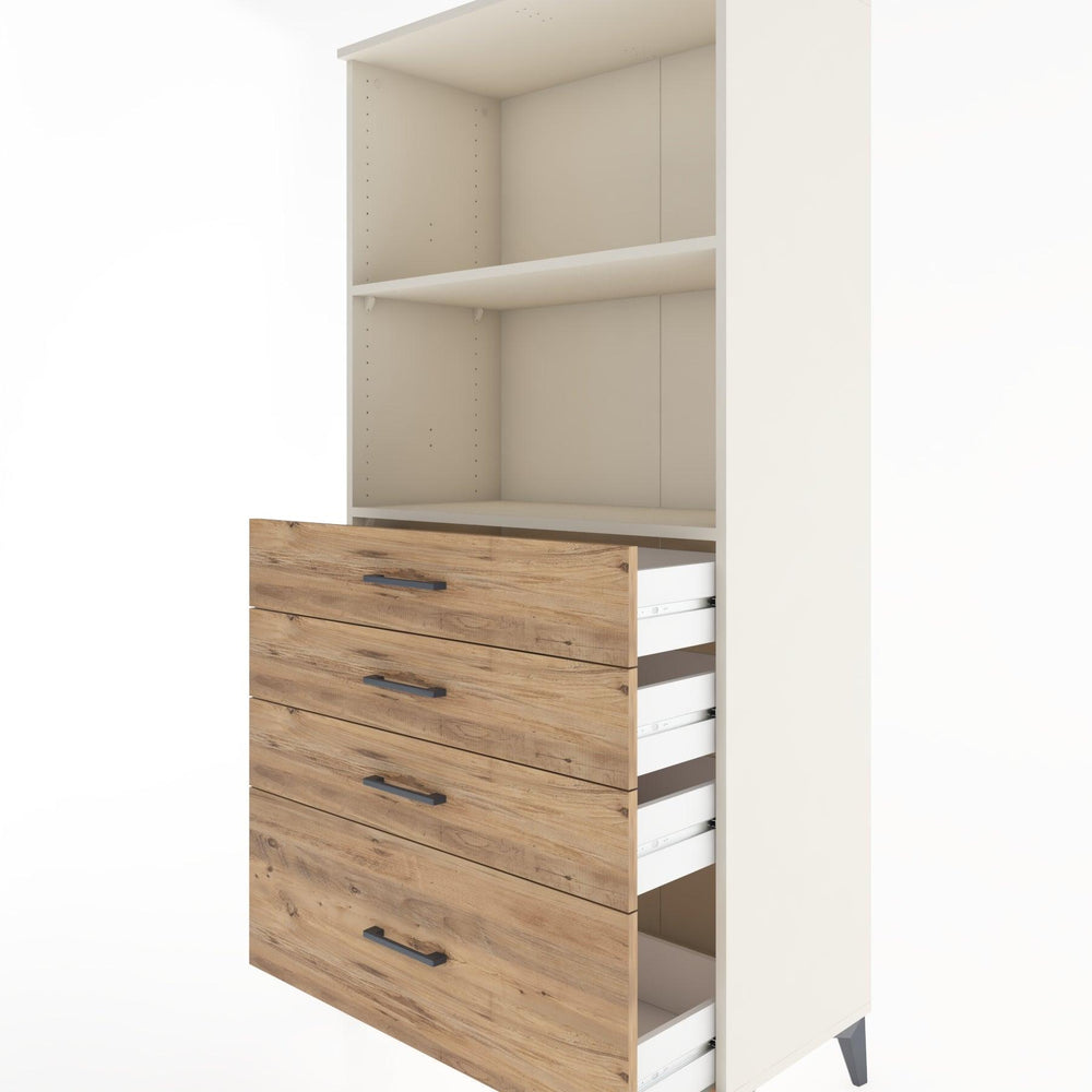 Woodntry Modüler Dolap Aytaşı 88x44x170 cm Çekmeceli ve Raflı CR41-1