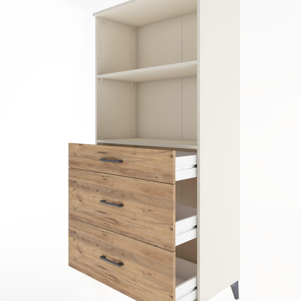 Woodntry Modular Cabinet Moonstone 88x44x170 cm with Drawers and Shelves CR48-1