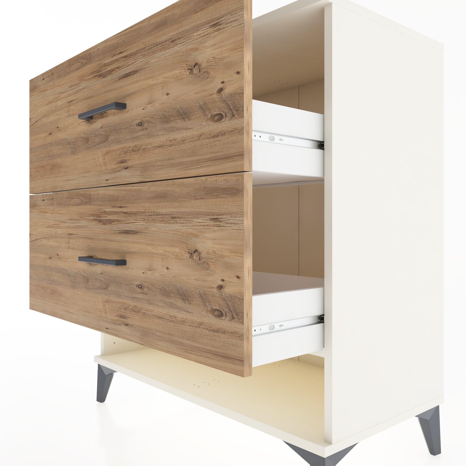 Woodntry Modüler Şifonyer Aytaşı 88x44x84 cm Çekmeceli ve Raflı CR4-1