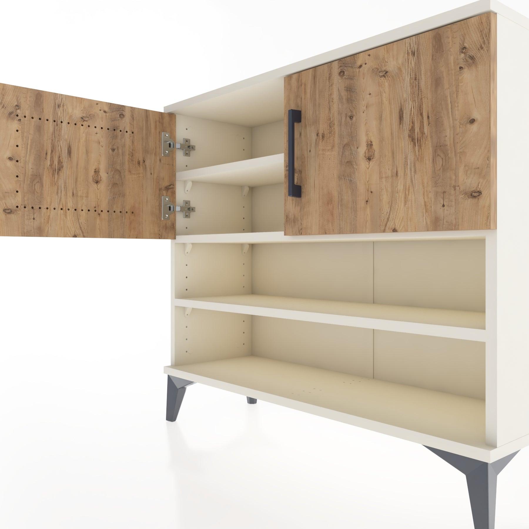 Woodntry Modüler Şifonyer İki Kapak ve Raflı V2 88x30x68 cm Aytaşı - Woodntry